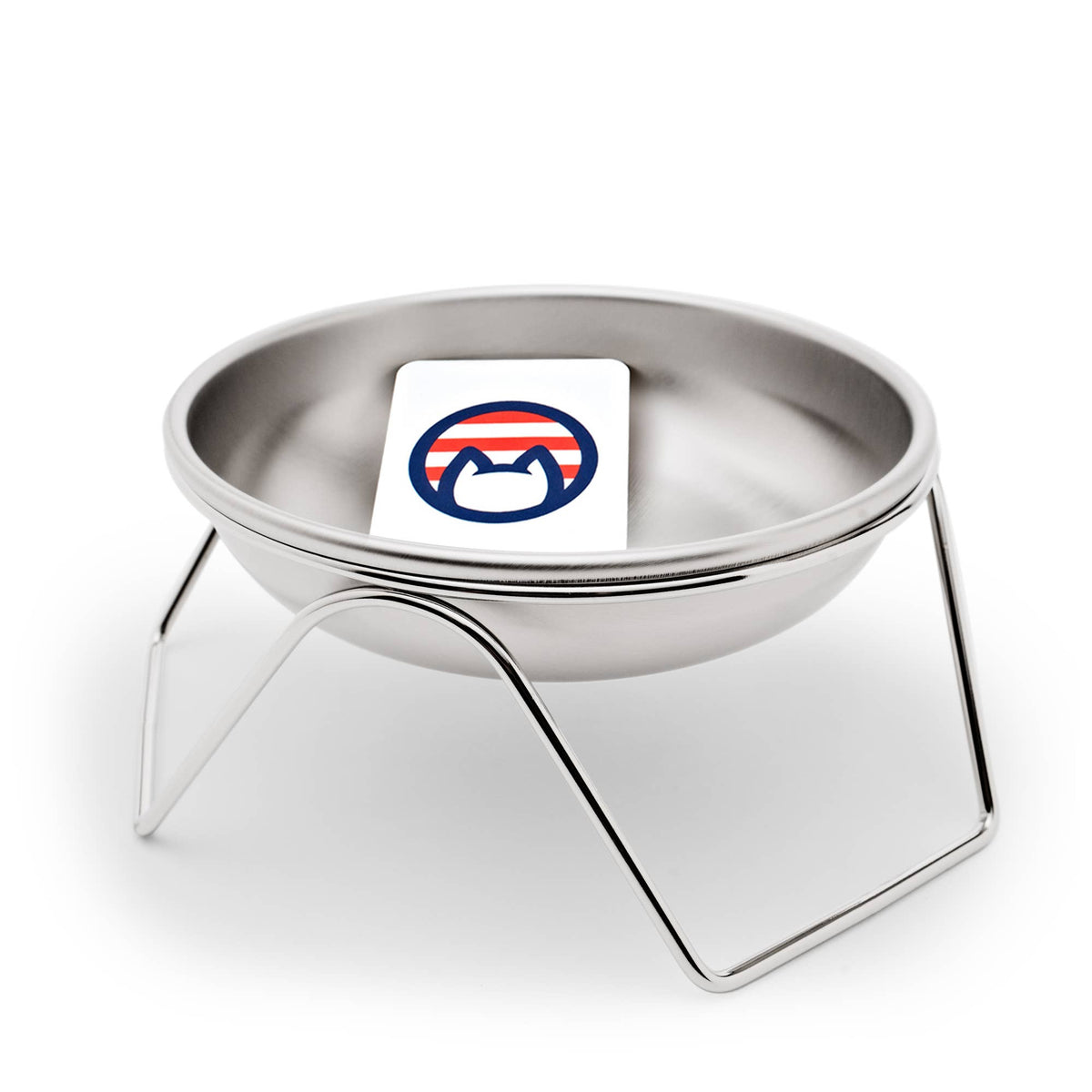 Raised Cat Bowl & Stand - Made in USA, Stainless Steel