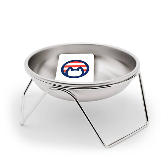 Raised Cat Bowl & Stand - Made in USA, Stainless Steel
