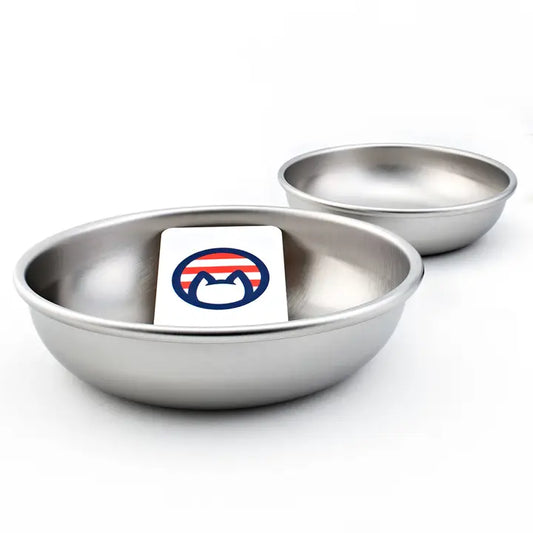 Made in USA, Stainless Steel, Whisker-Friendly Cat Bowls