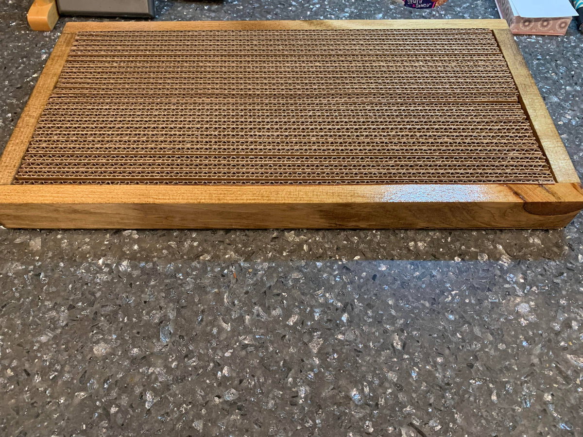 Wide Handmade Wooden Cat Scratcher